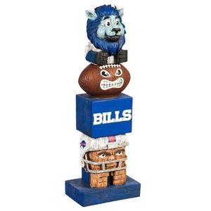 Evergreen Buffalo Bills Tiki Totem Statue Mancave Garden Fan Decor 16 Inch